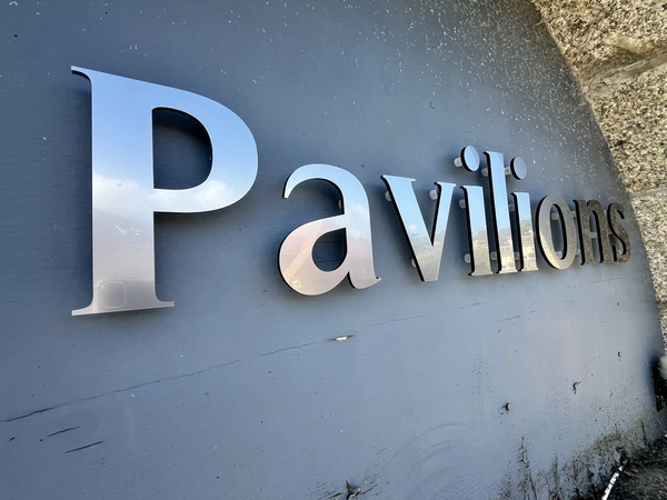 Mirror silver acrylic lettering