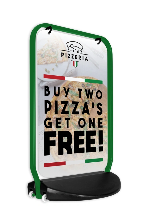  Swinger 4000 Custom Colour Frame With Aluminium Panel Showing Pizza Artwork