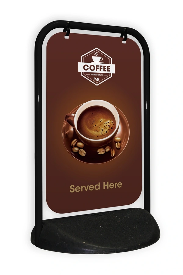  Swinger 2 Black Frame With Aluminium Panel And Coffee Artwork